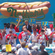 Joey “Jaws” Chestnut and Matt Stonie compete in the 2019 Nathans Famous Fourth of July International Hot Dog Eating Contest at Coney Island on July 4, 2019 in New York City.